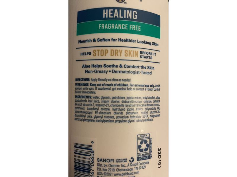 Gold Bond Healing Hydrating Lotion, Aloe, Fragrance Free, 14 oz/396 g