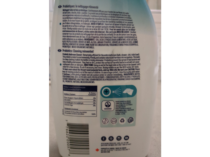 Biovert Bathroom Cleaner, 715 mL