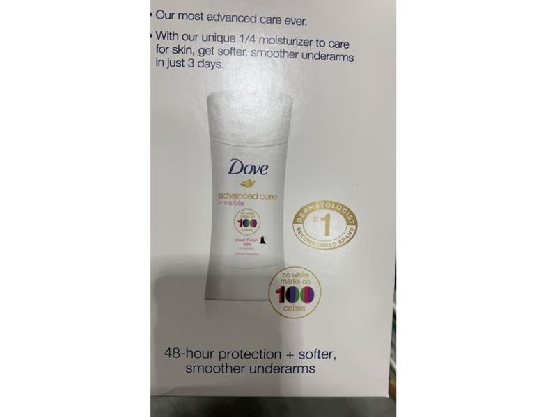Dove Advanced Care Antiperspirant, Clear Finish, 2.6 oz/74 g