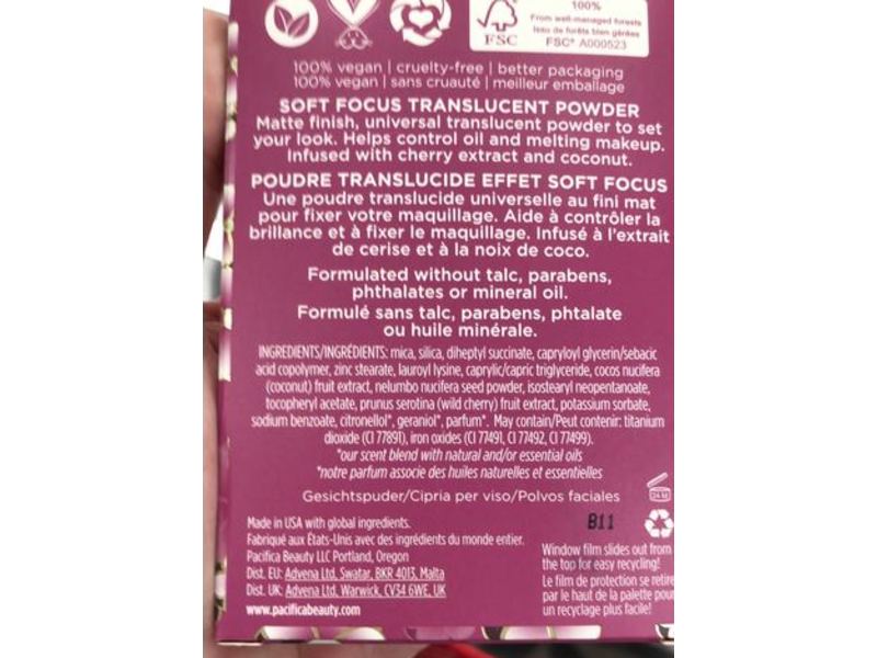 Pacifica Neutralizing Mineral Mattifier, Cherry & Coconut, 0.28 oz/8.1 g