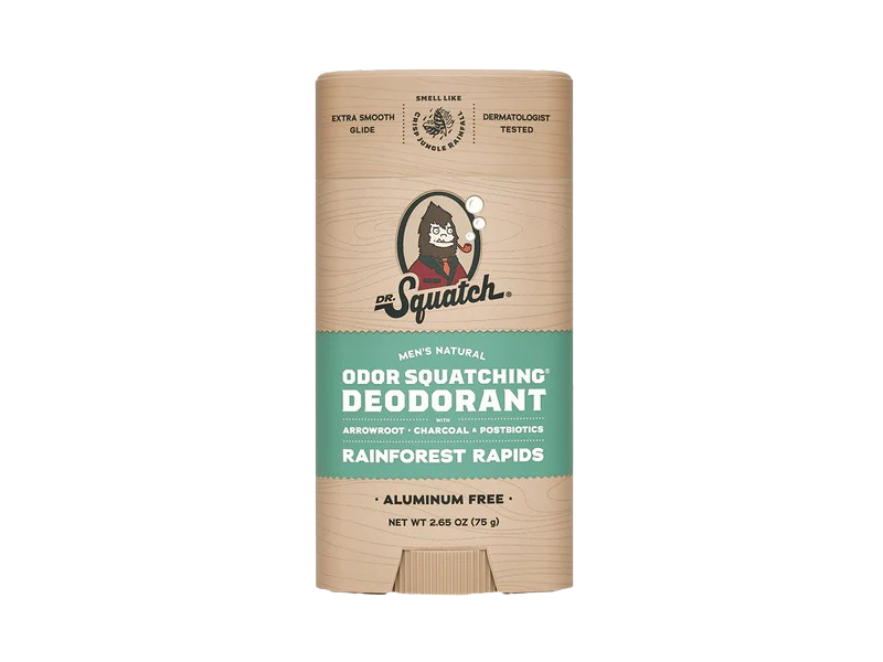 Dr. Squatch Men's Natural Odor Sqautching Deodorant, Rainforest Rapids, 2.65 oz/75 g