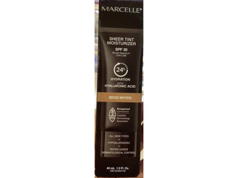Marcelle Sheer Tint Moisturizer, SPF 30, Beige Moyen, 1.3 fl oz/40 mL