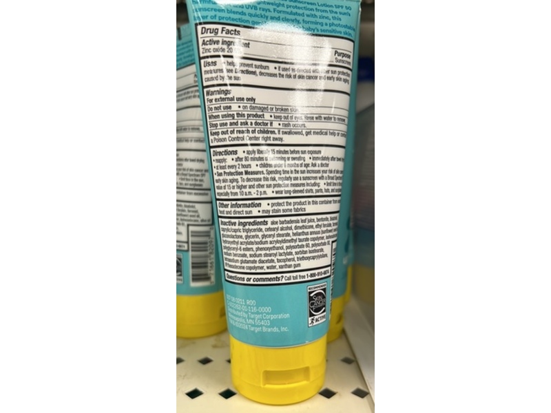 Up&Up Baby Mineral Sunscreen Lotion, SPF 50, 3 fl oz/88.7 mL