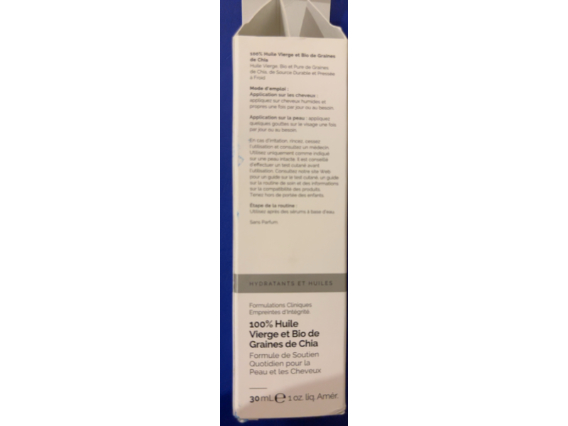 The Ordinary 100% Organic Virgin Chia Seed Oil, 1 fl oz/30 mL