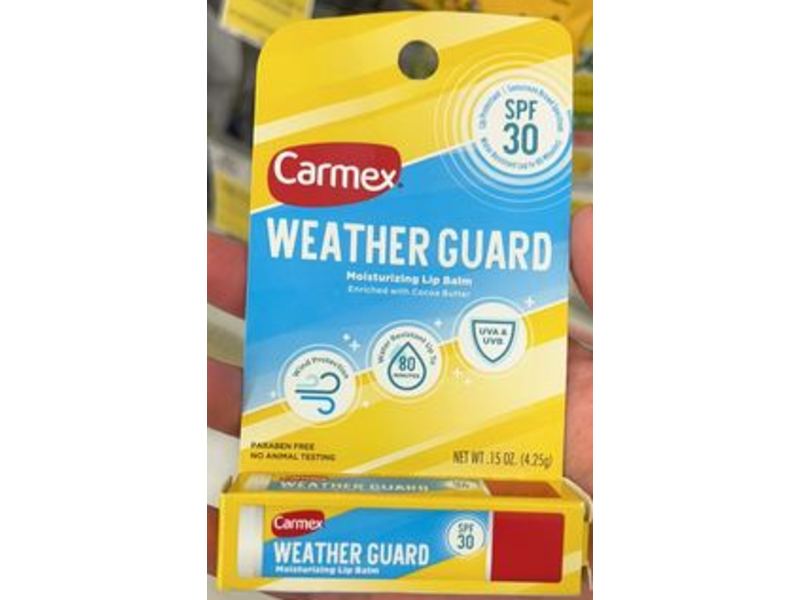 Carmex Weather Guard Lip Balm, SPF 30, 0.15 oz/4.25 g, Pack Of 2