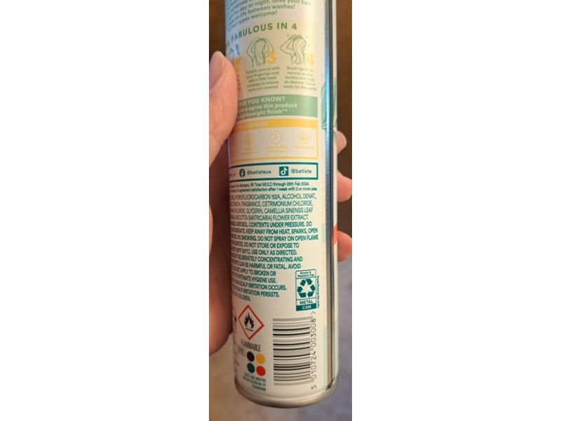 Batiste Light Dry Shampoo, Zen Matcha, 3.81 oz/108 g