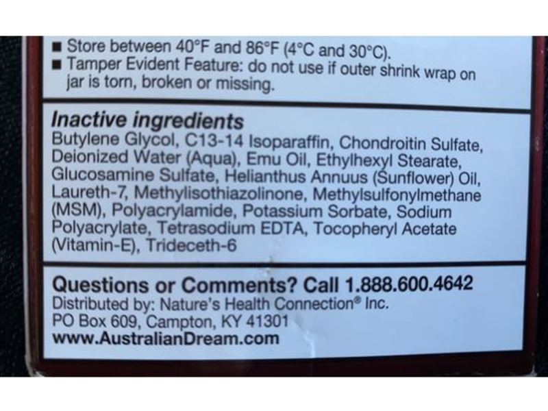 Australian Dream Arthritis Pain Relief Cream, 4 oz/119 g