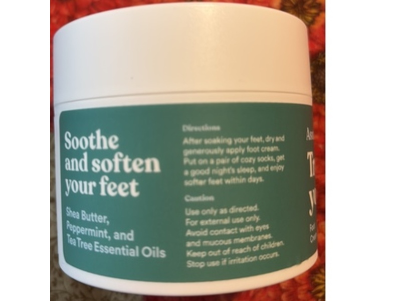 Asutra Treat your Feet Foot Cream, Peppermint & Tea Tree, 3.4 fl oz/100 mL
