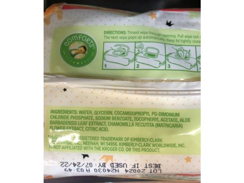 Kroger Fragrance Free Baby Wipes, 72 Count