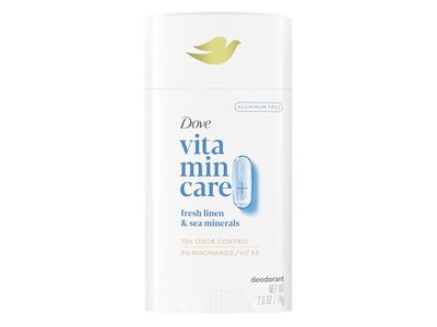 Dove Vitamin Care+ Deodorant, Fresh Linen & Sea Minerals, 2.6 oz/74 g