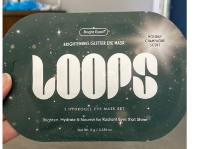 Loops Brightening Glitter Eye Mask Set, Holiday Champagne Scent, 0.176 oz/5 g