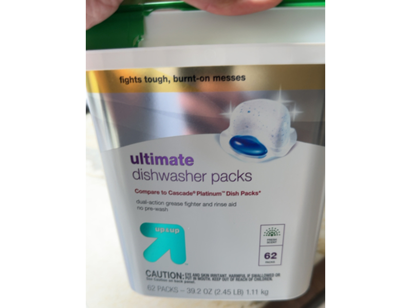 Up & Up Ultimate Dishwasher Pack, 62 Loads, 39.2 oz/1.11 Kg