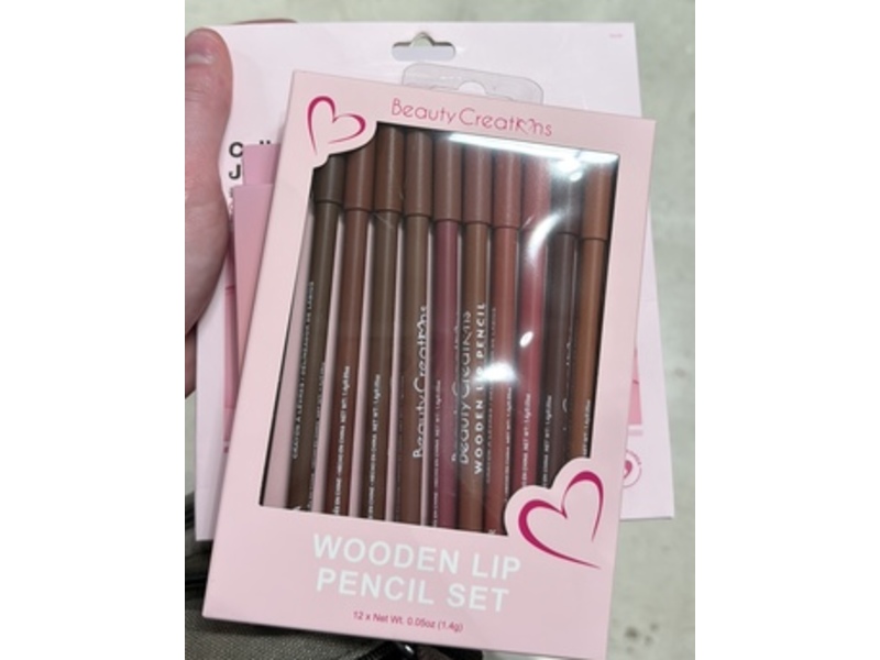 Beauty Creations Wooden Lip Pencil Set, 0.05 oz/1.4 g, Pack Of 12