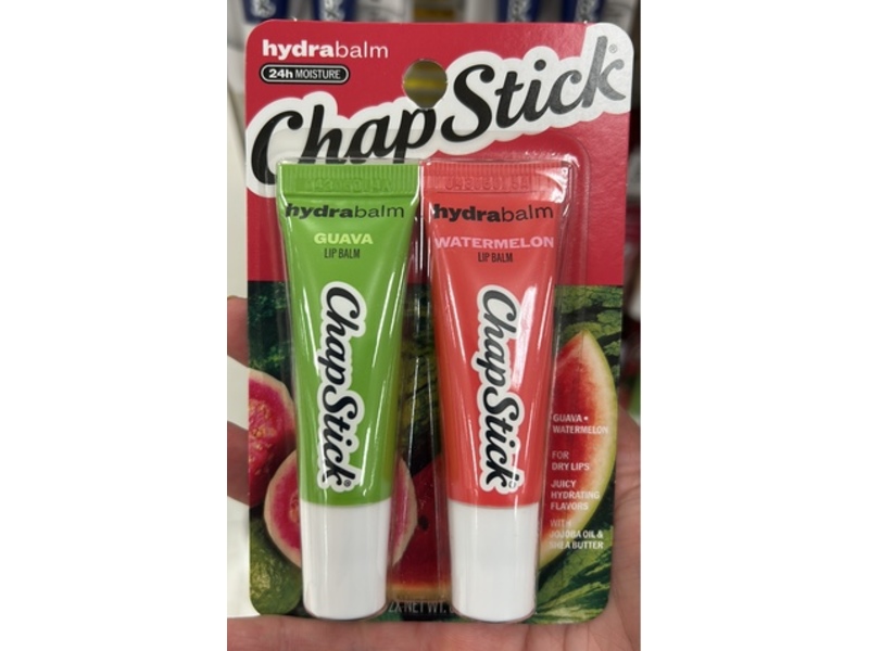 Chapstick Hydra Lip Balm, Guava + Watermelon, 0.35 oz/10 g, 2 Count