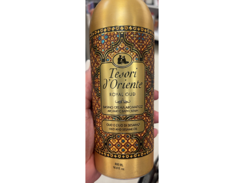 Tesori d'Oriente Dello Yemen Bath Cream, Royal Oud, 16.9 fl oz/500 mL
