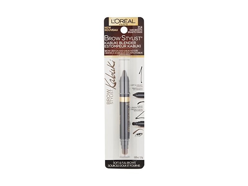 L'Oreal Paris Brow Stylist Kabuki Blender, 314 Dark Brunette, 0.05 oz/1.5 g