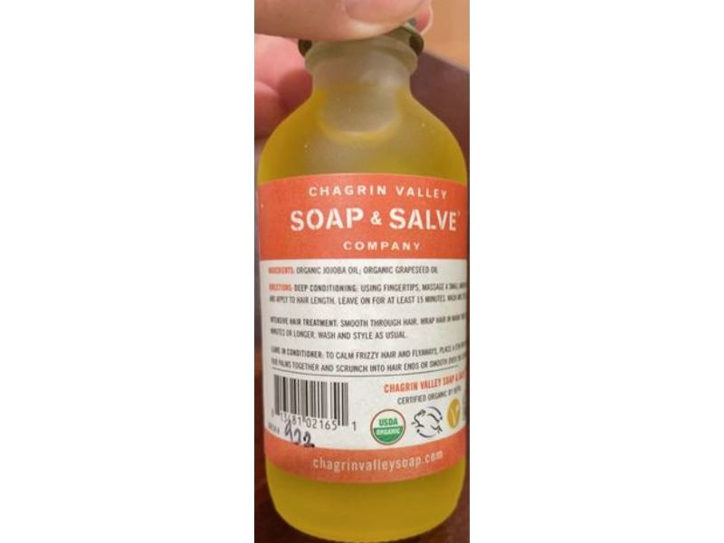 Chagrin Valley Soap & Salve Company Hair Oil, jojoba Grapeseed, 2 fl oz/59 mL