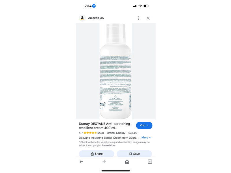 Dexyane Anti-Scratching Emollient Balm, 13.5 fl oz/400 mL