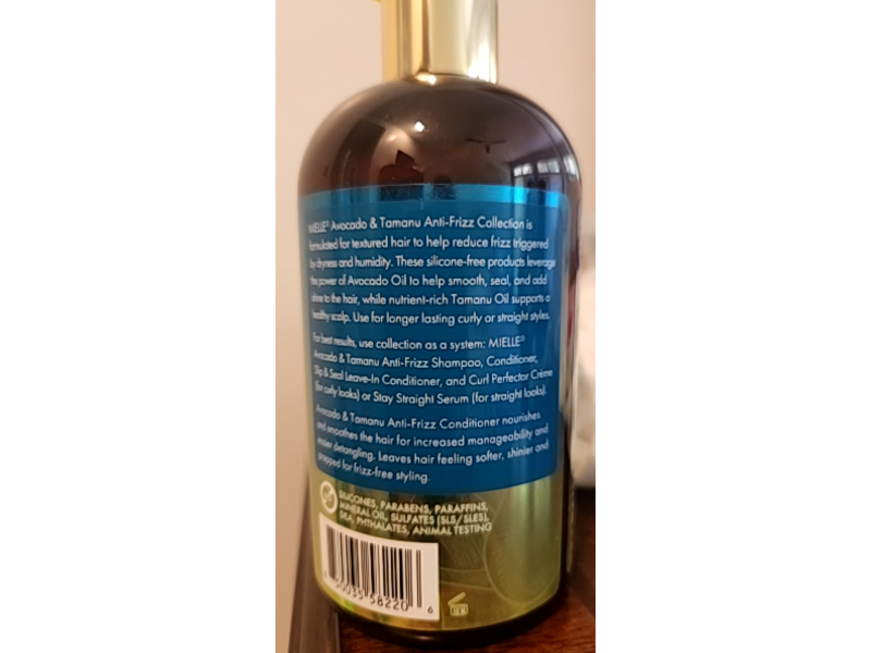 Mielle Anti-Frizz Conditioner, Avocado & Tamanu, 12 fl oz/355 mL