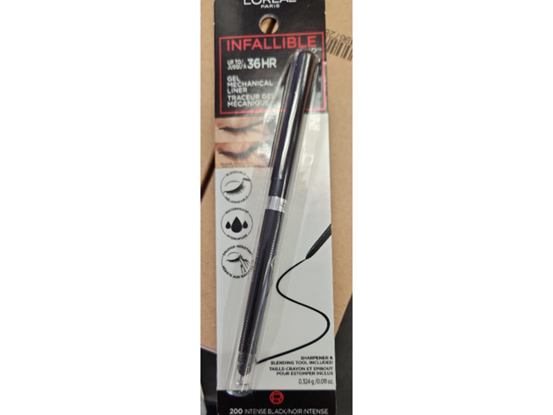 L'Oreal Paris Infallible Grip Mechanical Gel Eyeliner Pencil, Intense Black, 0.011 oz/0324 g