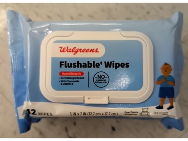 Walgreens Flushable Wipes, 12 Count