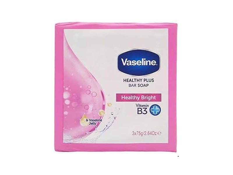 Vaseline Healthy Plus Healty Bright Vitamin B3 Bar Soap, Vaseline & Jelly, 2.64 oz/75 g, Pack Of 3