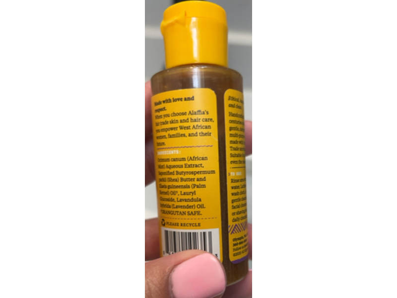 Alaffia African Black Soap Shampoo, Tea Tree & Mint, 2 fl oz/59 mL