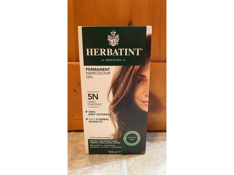 Herbatint Permanent Haircolor Gel, 5N Light Chestnut, 135 mL