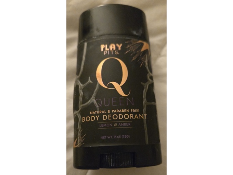 Play Pits Queen Body Deodorant, Lemon & Amber, 2.65/75 g