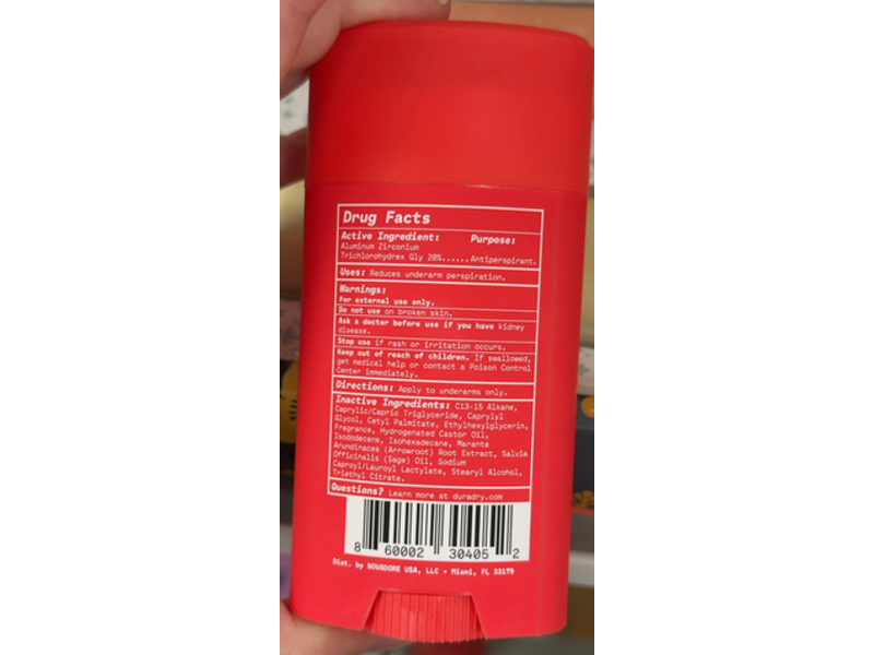 Duradry Deodorant & Antiperspirant, Clear Sky, 2.3 oz/65 g, Pack Of 2