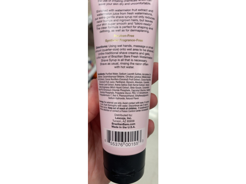 Brazilian Bare Gentle Shave Syrup, Fresh Watermelon, 4 fl oz/118 mL