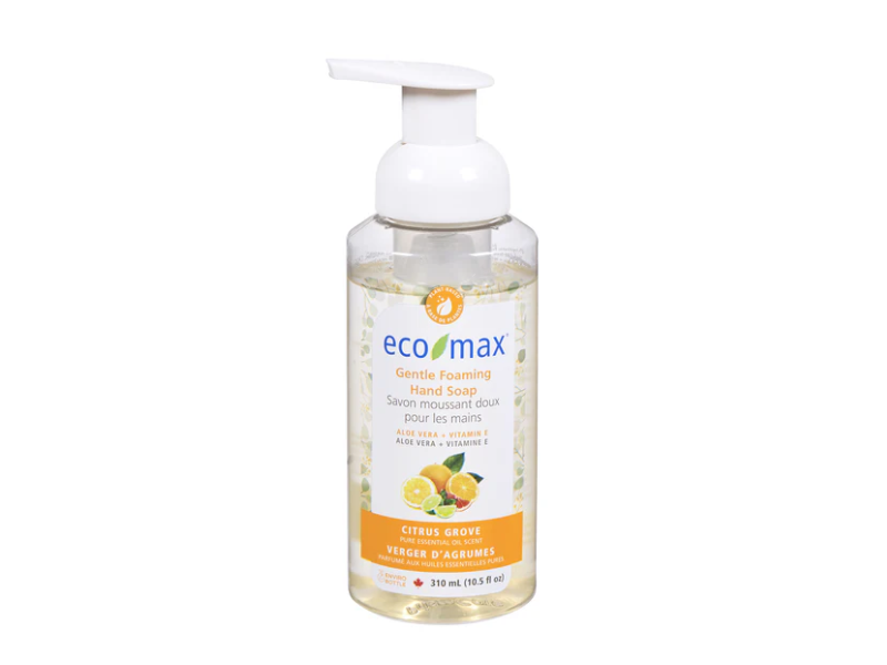Eco-Max Gentle Foaming Hand Soap, Citrus Grove, Aloe Vera+Vitamin E, 10.5 fl oz/310 mL