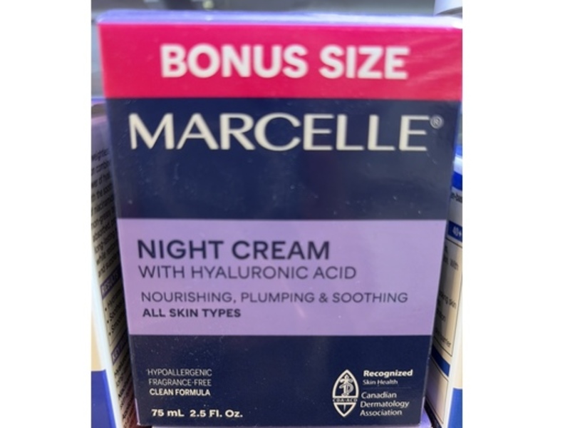 Marcelle Night Cream, Hyaluronic Acid, 2.5 fl oz/75 mL