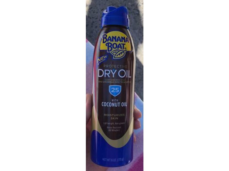 Banana Boat Protective Dry Oil Clear Sunscreen Spray, SPF 25, 6 oz/170 g, Pack Of 3