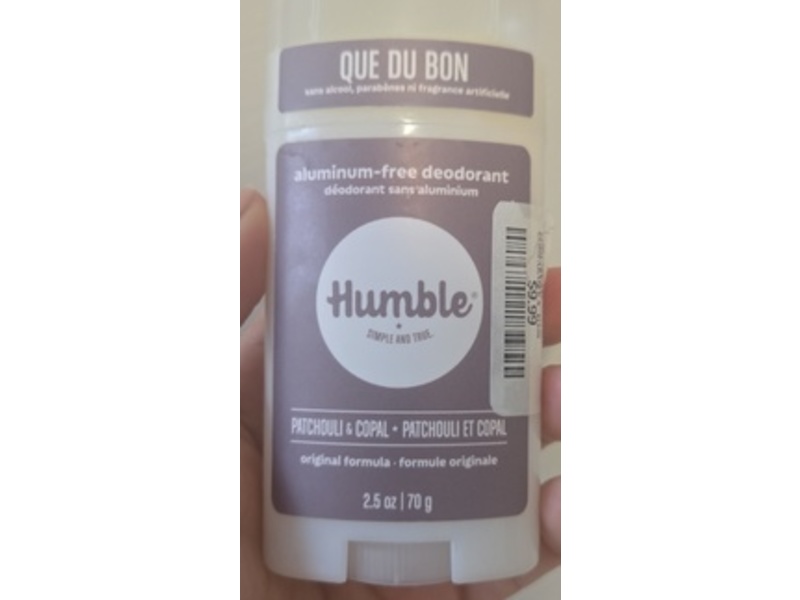 Humble Aluminum free Deodorant, Patchouli & Copal, 2.5 oz/70 g