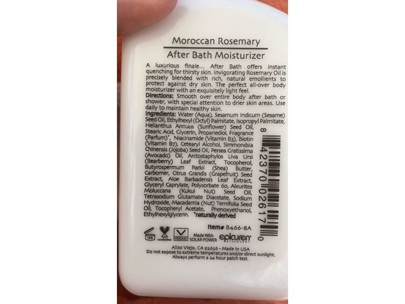 Epicuren After Bath Moisturizer, Moroccan Rosemary, 8 fl oz/236 mL