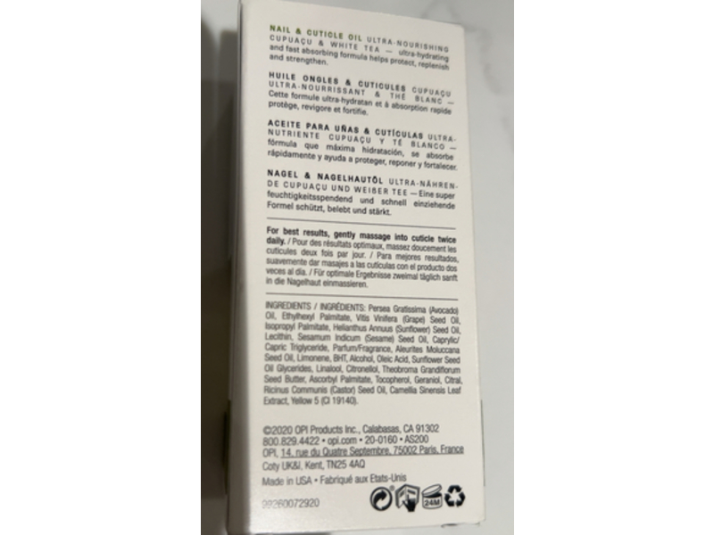 OPI Pro Spa Nail & Cuticle Oil, 0.29 fl oz/8.6 mL