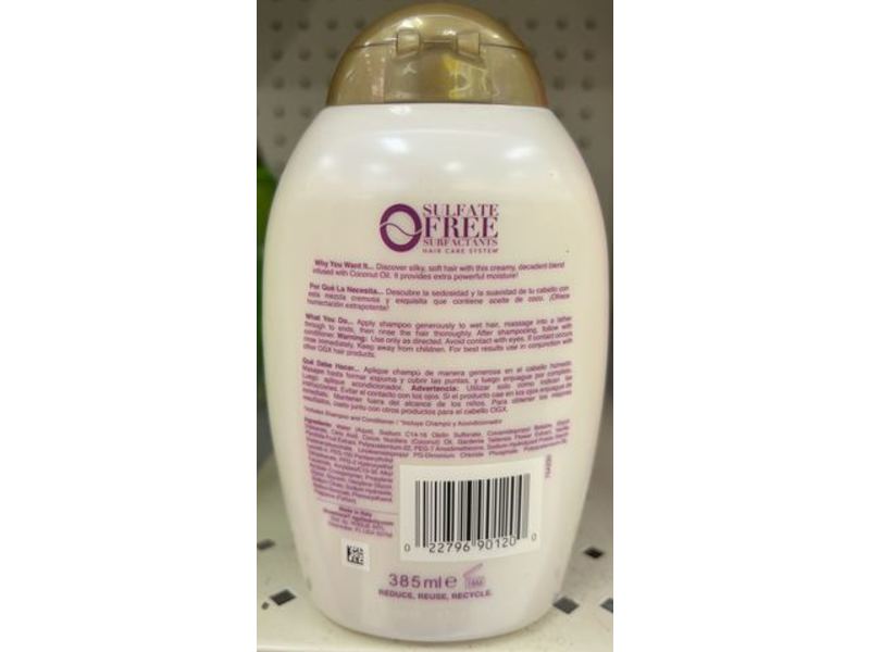 Ogx Extra Strength Damage Remedy Shampoo, Coconut Miracle Oil, 13 fl oz/385 mL