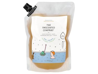 The Unscented Company Kids Shiny Shampoo + Wash Refill, 33.8 fl oz/1 L