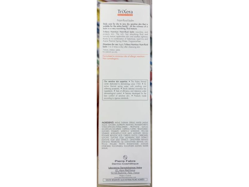 Avene Trixera Nutrition Nutri-Fluid Balm, 6.76 fl oz / 200 ml