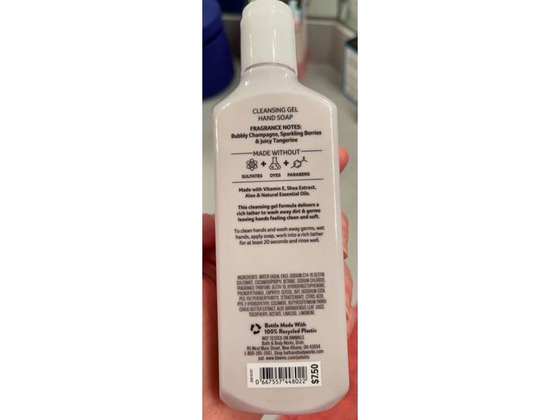 Bath & Body Works Champagne Toast Cleansing Gel Han Soap, Natural Essential Oils, 8 fl oz/236 mL