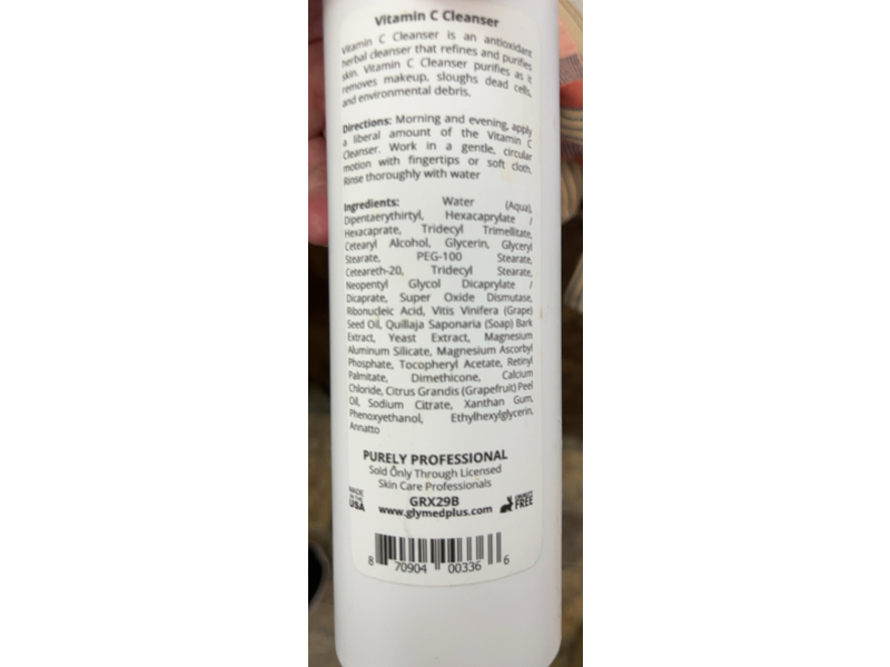 GlyMedPlus Master Aesthetics Elite Vitamin C Cleanser, 16.0 fl oz/448 mL
