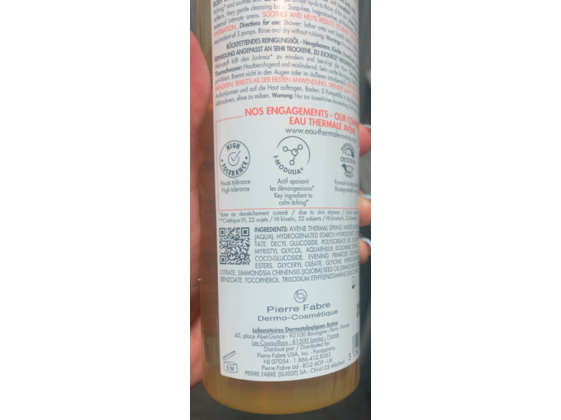 Avene Xeracalm AD Lipid Replenishing Cleansing Oil, 13.3 fl oz/400 mL