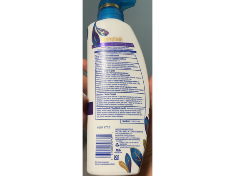 Head & Soulder Supreme Clarify & Volumize Shampoo, Argan Oil & Blue Green Algae Extract, 11.8 fl oz/350 mL