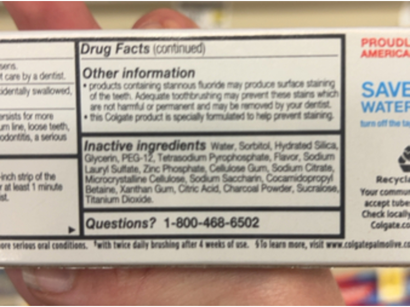 Colgate Total Whitening + Charcoal Toothpaste, Mint, 5.1 oz/544 g, Pack Of 2