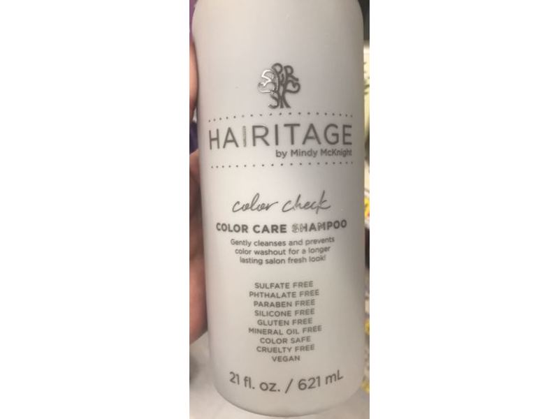 Hairitage By Mindy Mcknight Color Care Shampoo, Color Check, 21 fl oz/621 mL