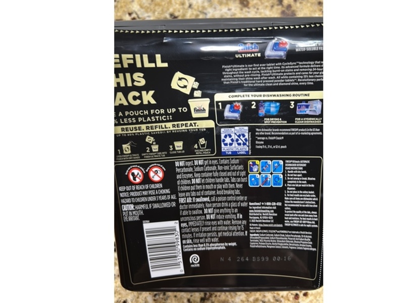 Finish Ultimate Dishwasher Pods, 9.1 oz/713 g, 62 Count