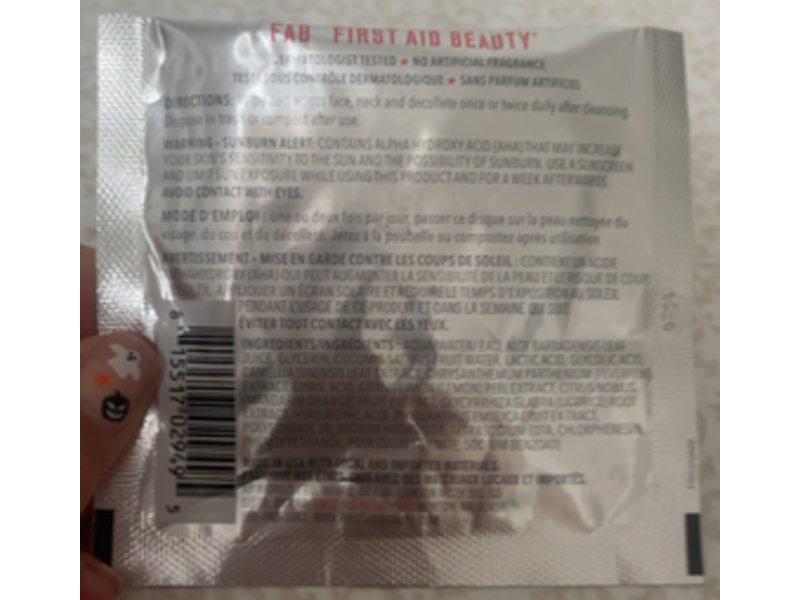 First Aid Beauty Facial Radiance Pads, Glycolic+Lactic Acids, 10 Count