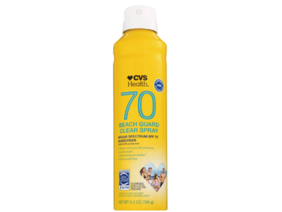 CVS Health Beach Guard Clear Sunscreen Spray, SPF 70, 6.5 oz/184 g
