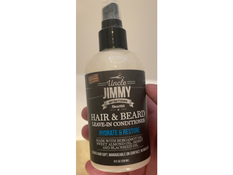 Uncle Jimmy Hair & Beard Leave-In Conditioner, Hydrate & Restore, 8 fl oz/236 mL